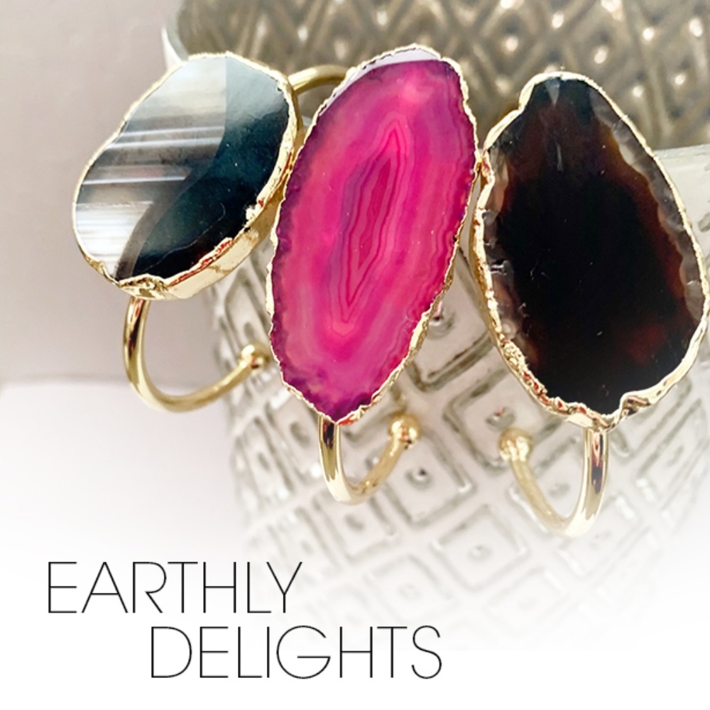 Natural Gemstone Cuff Bracelets